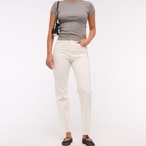 Abercrombie & Fitch Beige The Ankle Straight Ultra High Rise Jeans Size 26